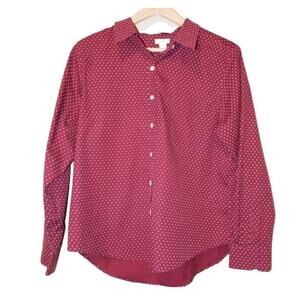 L.L. Bean button up top with polka dots